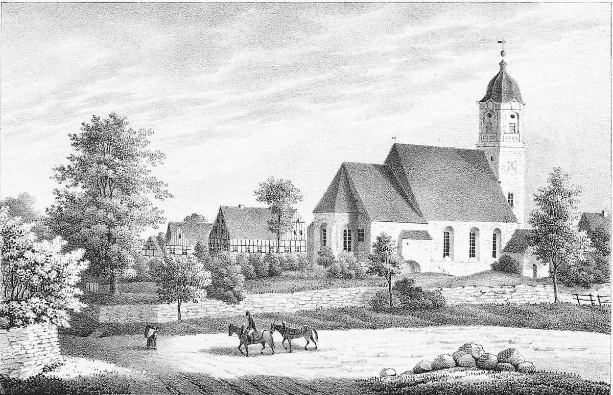 Kirche zu Naustadt, alte Zeichnung