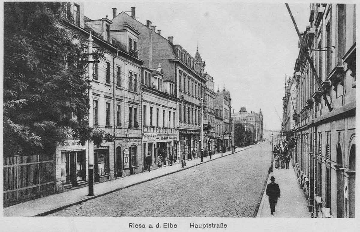Riesa, Hauptstraße, Aufnahme um 1912. Privatarchiv